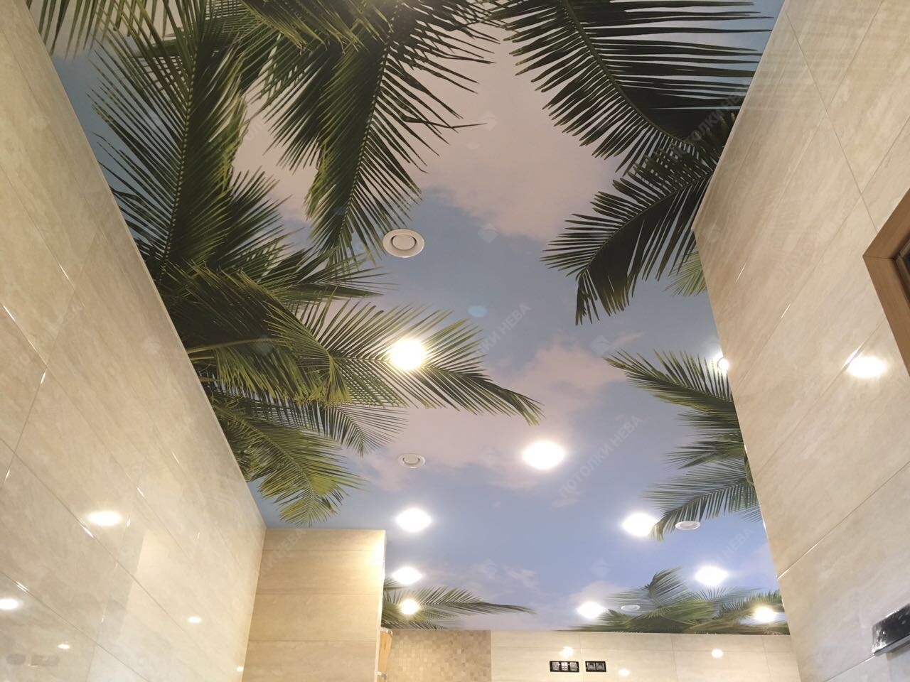 Потолок с фотопечатью тропиков и пальм